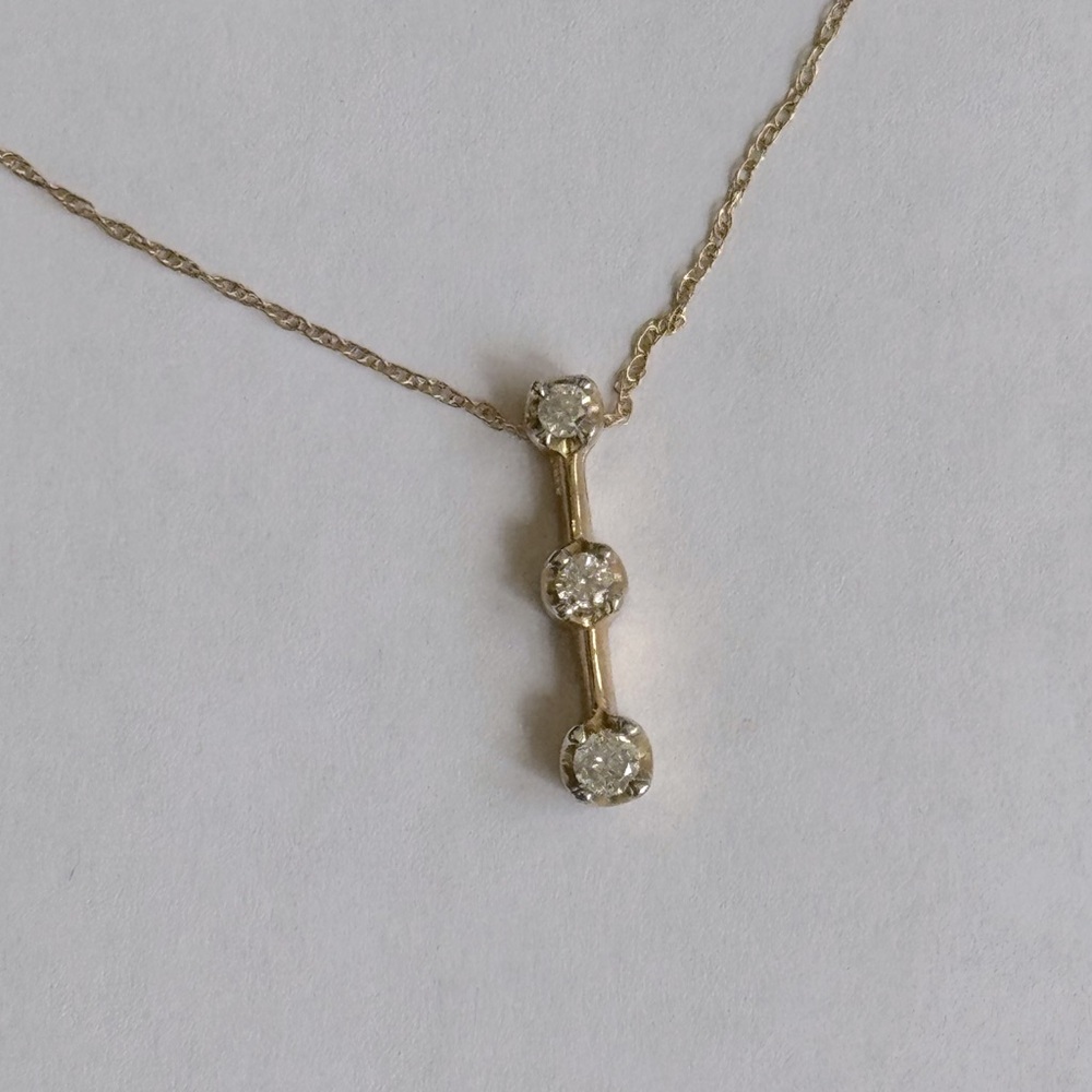 Past, Present, Future 10K Gold Pendant Necklace